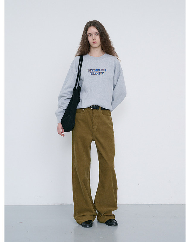 던스트 UNISEX SLOGAN SWEATSHIRT MID MELANGE GREY_UDTS6C109G1 그레이 착용컷