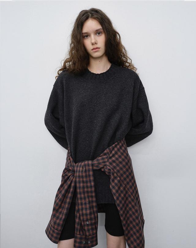 던스트 UNISEX CHECKED FLANNEL SHIRT BRICK_UDSH6C104W2 브라운 착용컷