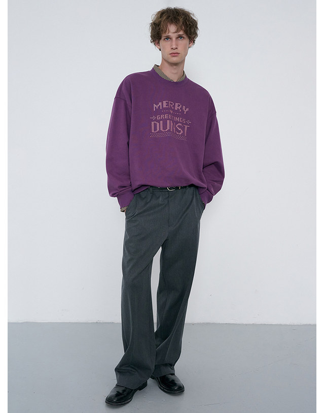 던스트 UNISEX PIXEL SWEATSHIRT PURPLE_M_UDTS6C113U1 퍼플 착용컷