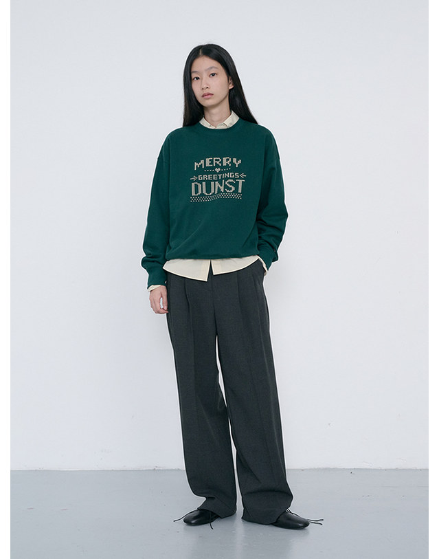 던스트 UNISEX PIXEL SWEATSHIRT DEEP GREEN_M_UDTS6C113E3 그린 착용컷