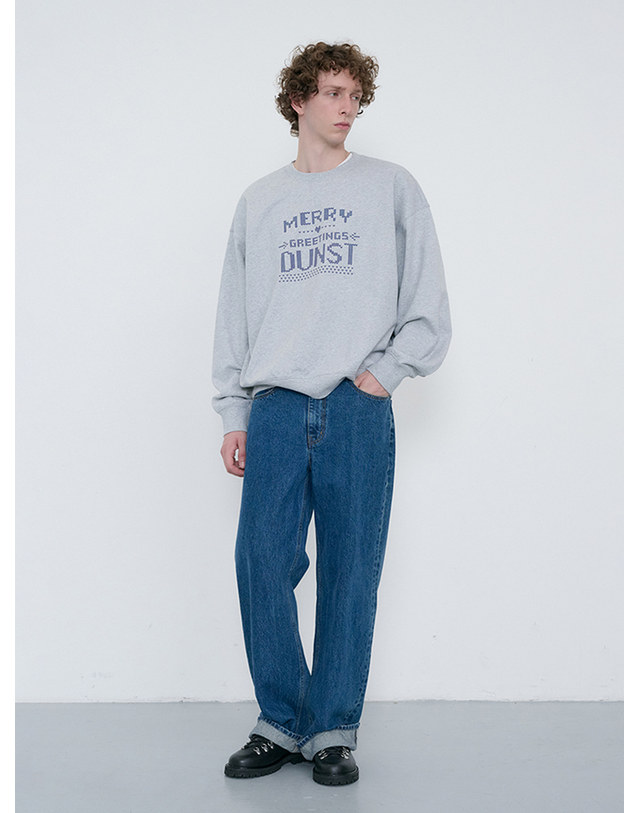 던스트 UNISEX PIXEL SWEATSHIRT MID MELANGE GREY_M_UDTS6C113G1 그레이 착용컷