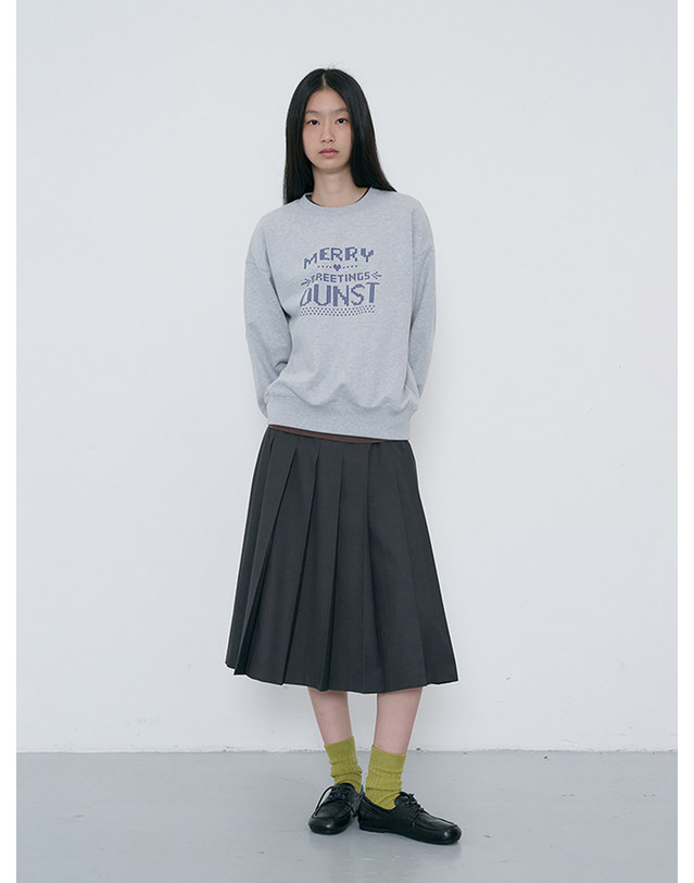 던스트 UNISEX PIXEL SWEATSHIRT MID MELANGE GREY_M_UDTS6C113G1 그레이 착용컷