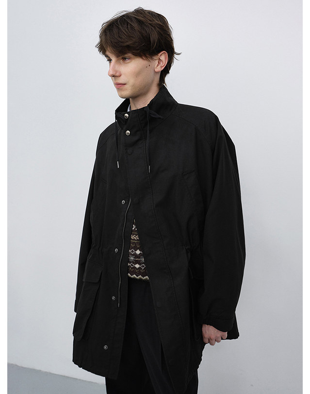 던스트 UNISEX MODERN FIELD JACKET BLACK_M_UDJU6C109BK 블랙 착용컷