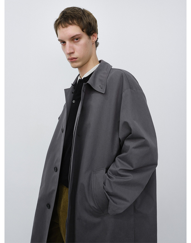 던스트 UNISEX REFINED MAC COAT ASH GREY_M_UDTR6C102G2 그레이 착용컷