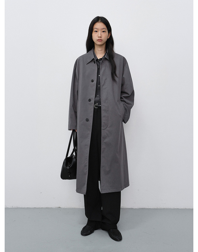 던스트 UNISEX REFINED MAC COAT ASH GREY_M_UDTR6C102G2 그레이 착용컷