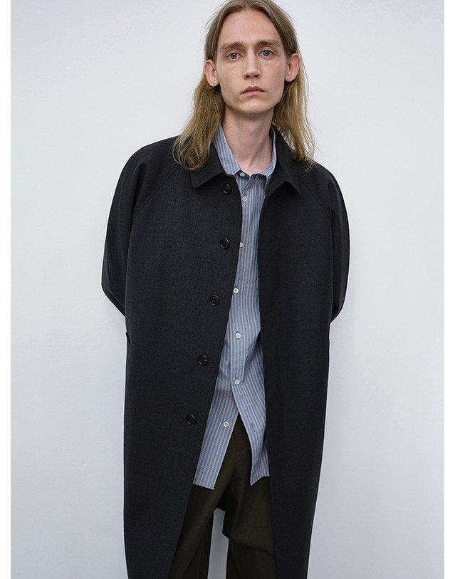 던스트 UNISEX H-LINE WOOL MAC COAT CHARCOAL GREY_M_UDTR6C101CG 그레이 착용컷
