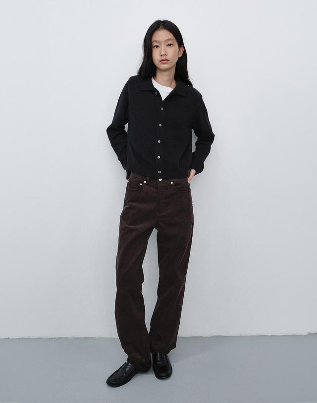 던스트 ESSENTIAL STRAIGHT CORDUROY JEANS DEEP BROWN_UDPA6C211W3 브라운 착용컷