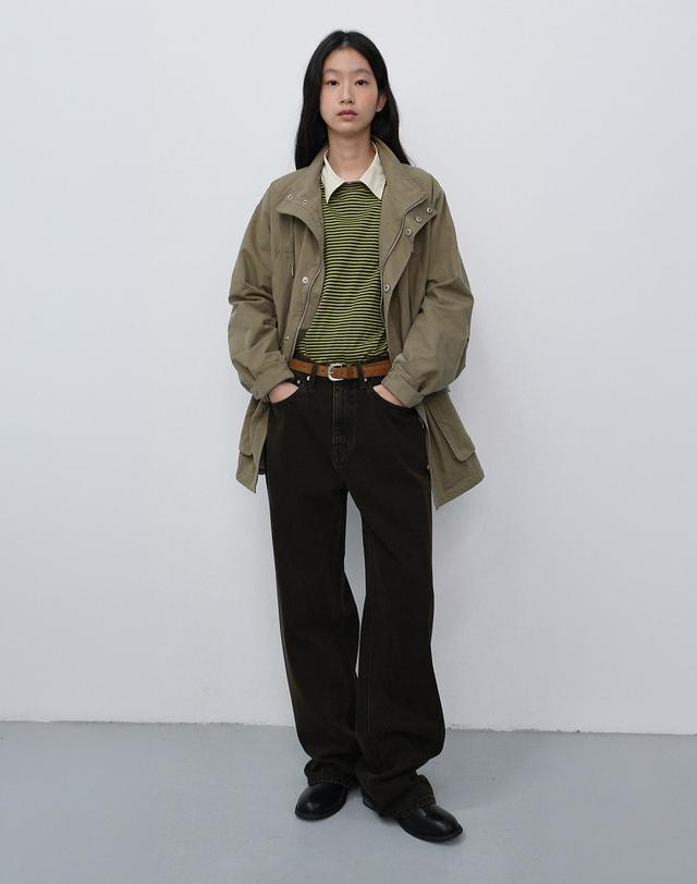 던스트 RELAXED WIDE JEANS DYED BROWN_UDPA6C210W2 브라운 착용컷