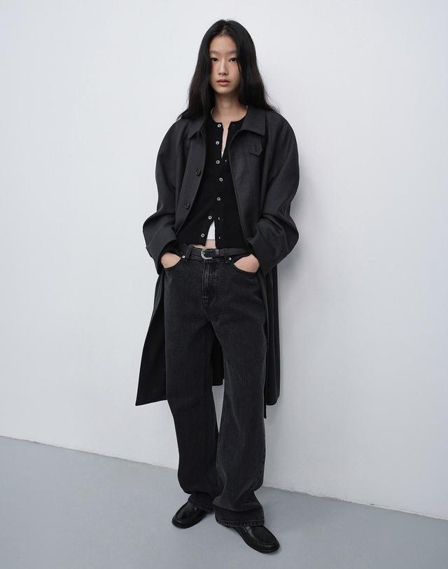 던스트 WIDE JEANS WASHED BLACK_UDPA6C209BK 블랙 착용컷