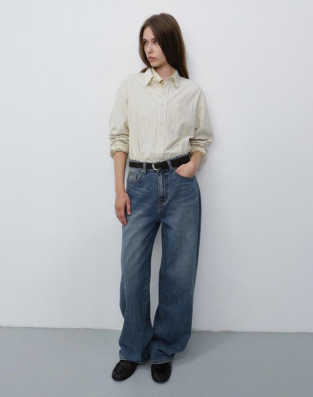 던스트 WIDE JEANS CLASSIC BLUE_UDPA6C209B2 블루 착용컷