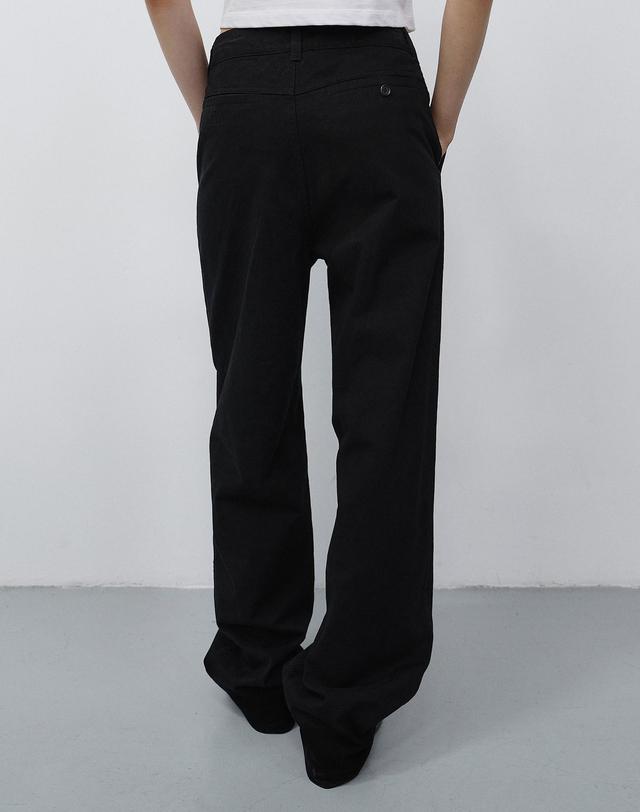 던스트 STRAIGHT CHINO SLACKS BLACK_UDPA6C201BK 블랙 착용컷