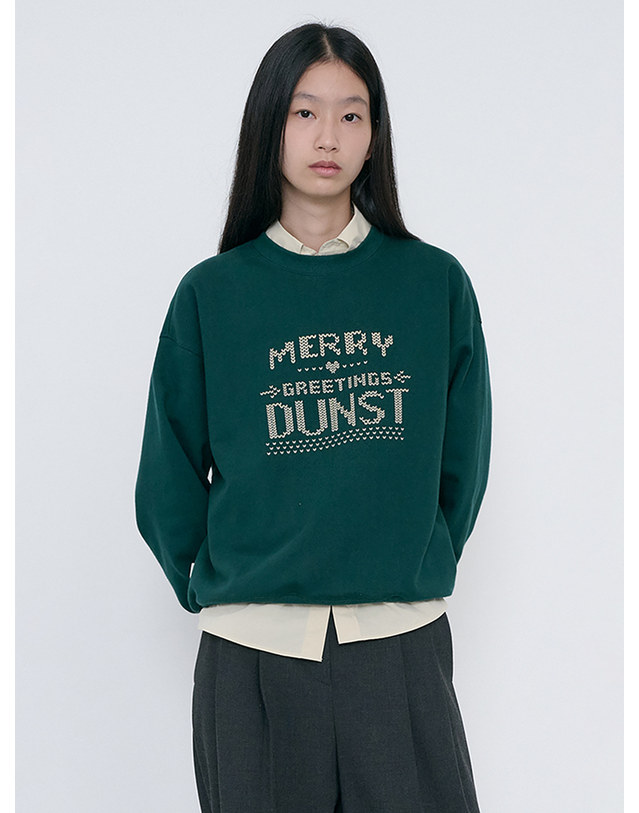 던스트 UNISEX PIXEL SWEATSHIRT DEEP GREEN_UDTS6C113E3 그린 착용컷