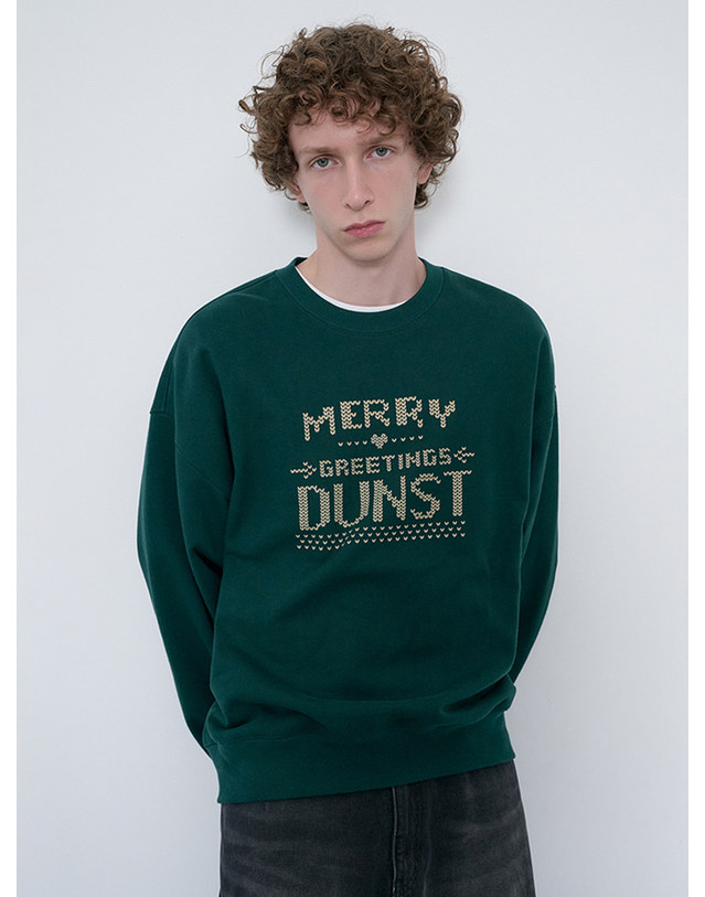 던스트 UNISEX PIXEL SWEATSHIRT DEEP GREEN_UDTS6C113E3 그린 착용컷