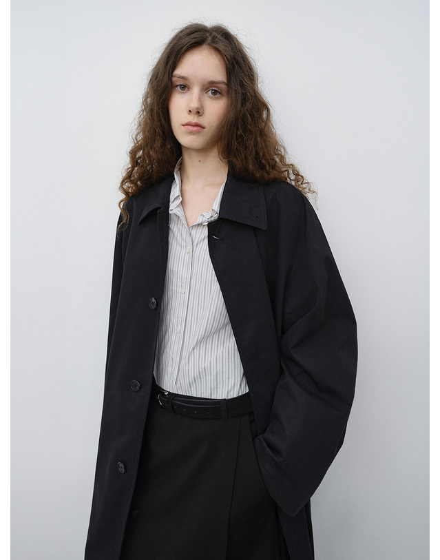 던스트 UNISEX REFINED MAC COAT BLACK_UDTR6C102BK 블랙 착용컷
