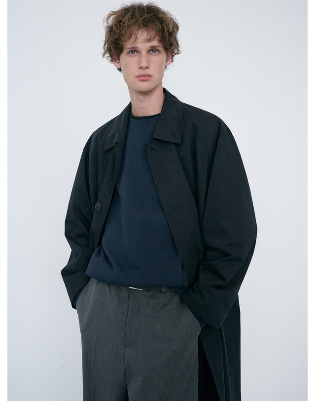 던스트 UNISEX REFINED MAC COAT BLACK_UDTR6C102BK 블랙 착용컷