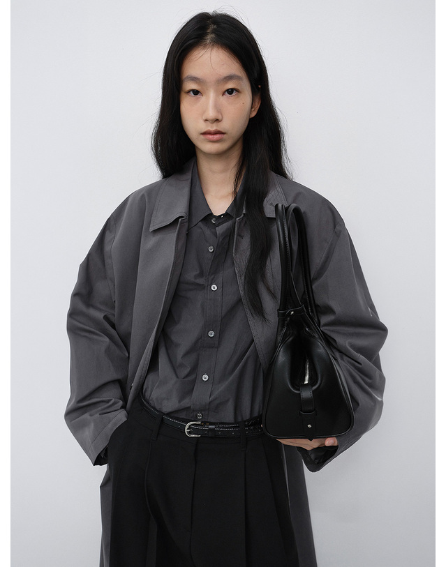 던스트 UNISEX REFINED MAC COAT ASH GREY_UDTR6C102G2 그레이 착용컷