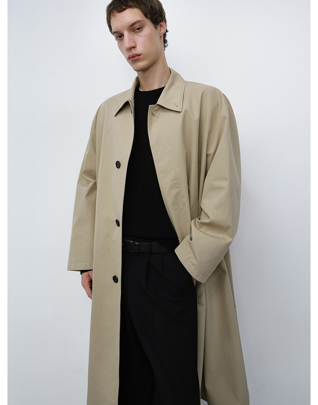 던스트 UNISEX REFINED MAC COAT BEIGE_UDTR6C102I2 베이지 착용컷
