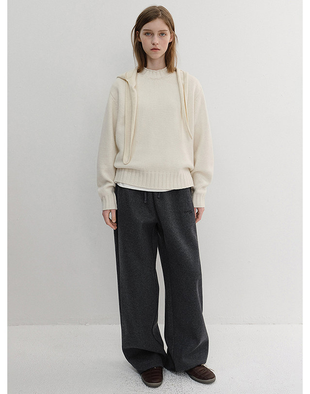 던스트 UNISEX JERSEY WIDE PANTS CHARCOAL GREY_M_UDPA6D121CG 그레이 착용컷