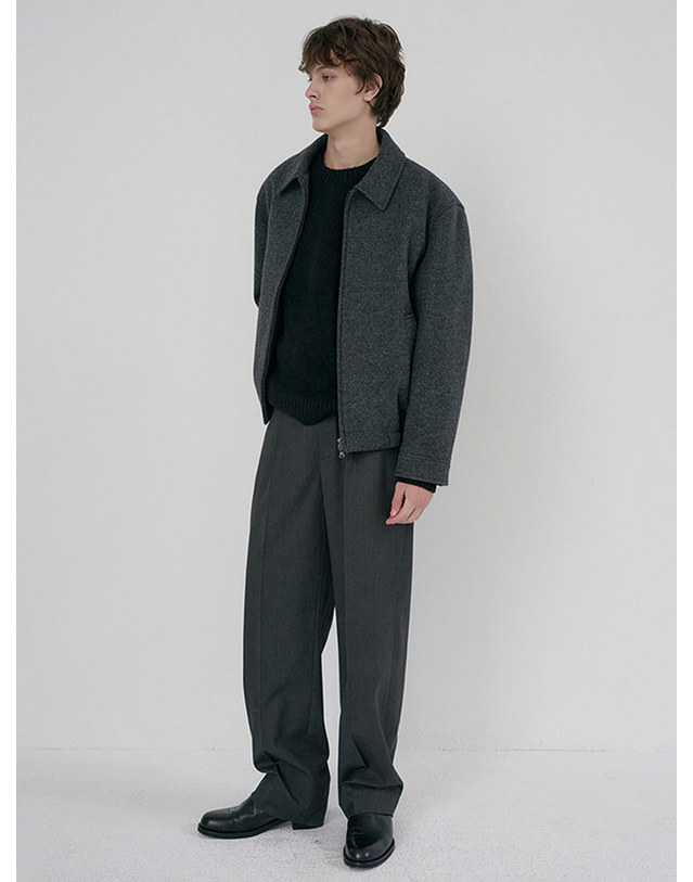 던스트 UNISEX COLLARED WOOL BLOUSON CHARCOAL GREY_M_UDJU6D126CG 그레이 착용컷