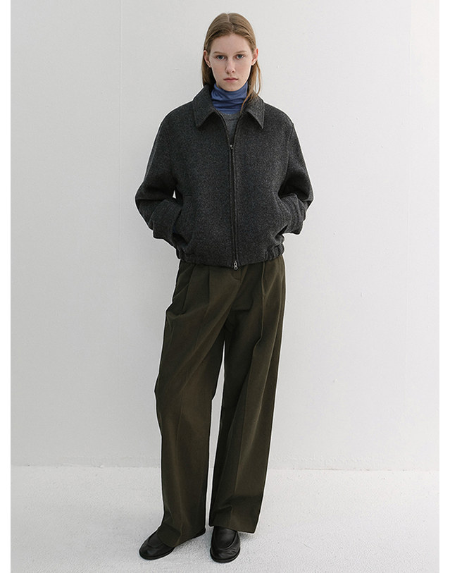 던스트 UNISEX COLLARED WOOL BLOUSON CHARCOAL GREY_M_UDJU6D126CG 그레이 착용컷