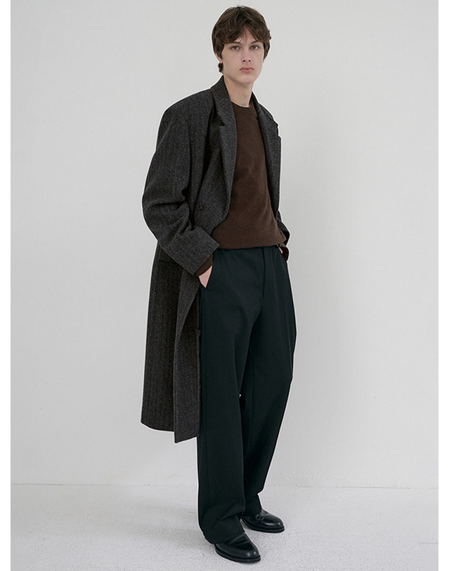 던스트 UNISEX BOXY TAILORED COAT GREY HERRINGBONE_M_UDCO6D124G2 그레이 착용컷