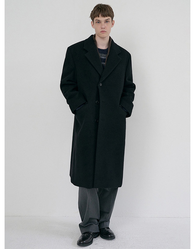 던스트 UNISEX BOXY TAILORED COAT BLACK_M_UDCO6D124BK 블랙 착용컷