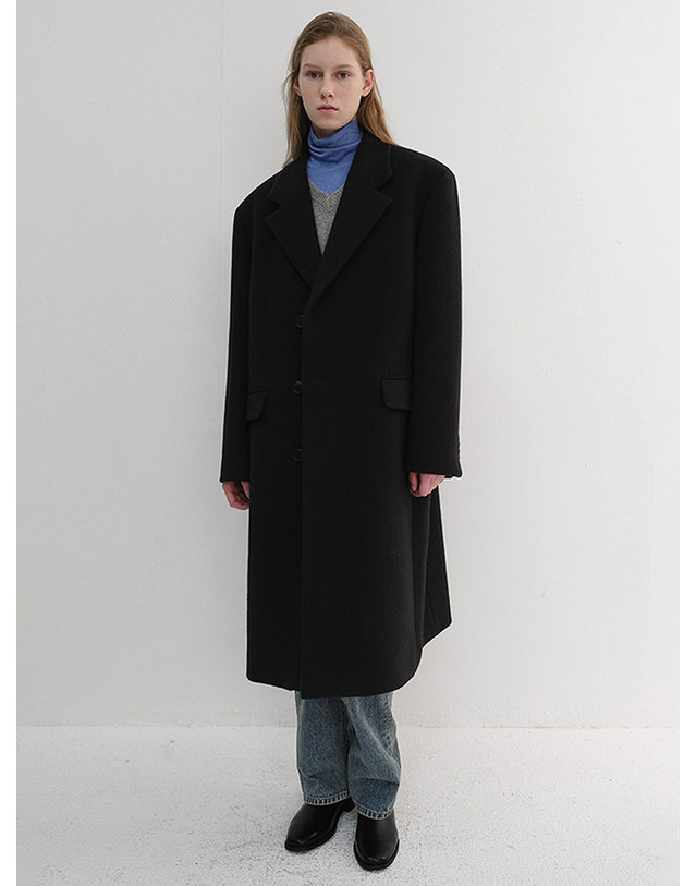 던스트 UNISEX BOXY TAILORED COAT BLACK_M_UDCO6D124BK 블랙 착용컷