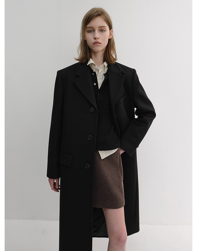 던스트 WOOL MINI SKIRT DEEP BROWN_UDSK6D224W3 브라운 착용컷