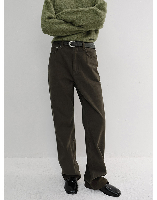 던스트 [10/12 예약배송]BRUSHED STRAIGHT JEANS KHAKI BROWN_UDPA6D223K2 카키 착용컷