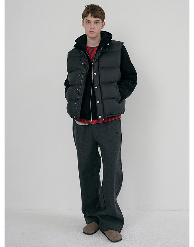 던스트 UNISEX JERSEY WIDE PANTS CHARCOAL GREY_UDPA6D121CG 그레이 착용컷