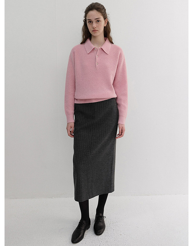 던스트 UNISEX HAIRY COLLARED SWEATER SOFT PINK_UDSW6D135P1 핑크 착용컷