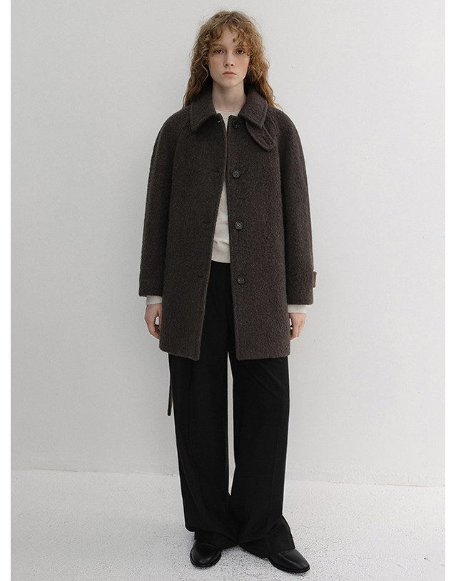 던스트 [10/15 예약배송] BELTED HALF COAT BROWN_UDCO6D222W2 브라운 착용컷