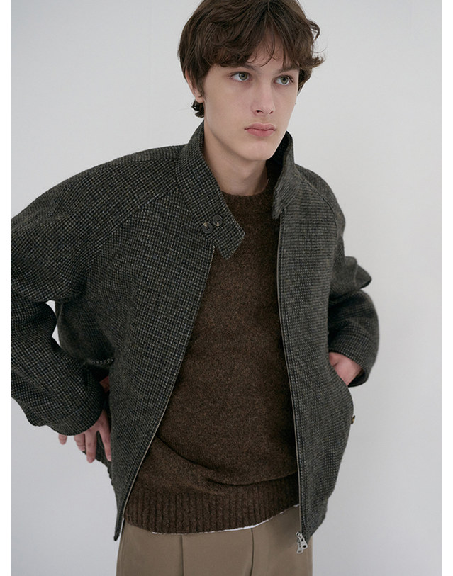 던스트 UNISEX HARRINGTON WOOL BLOUSON BROWN_M_UDJU6D127W2 브라운 착용컷