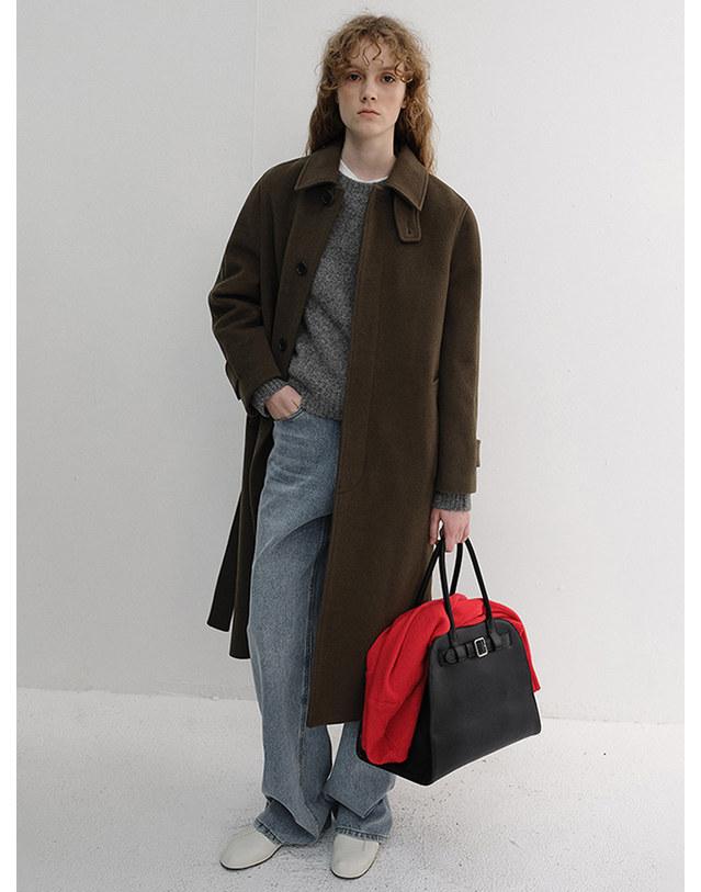 던스트 UNISEX BELTED CASHMERE MAC COAT MOCHA BROWN_M_UDCO6D123W2 브라운 착용컷