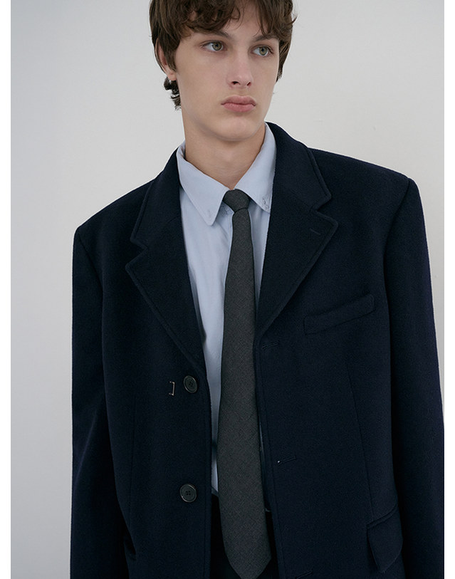 던스트 UNISEX 2-WAY 3 BUTTON CASHMERE COAT NAVY_M_UDCO6D121N2 네이비 착용컷