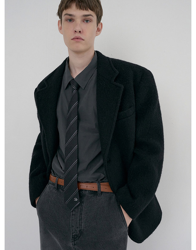 던스트 UNISEX ALPACA BLAZER COAT BLACK_M_UDJA6D123BK 블랙 착용컷
