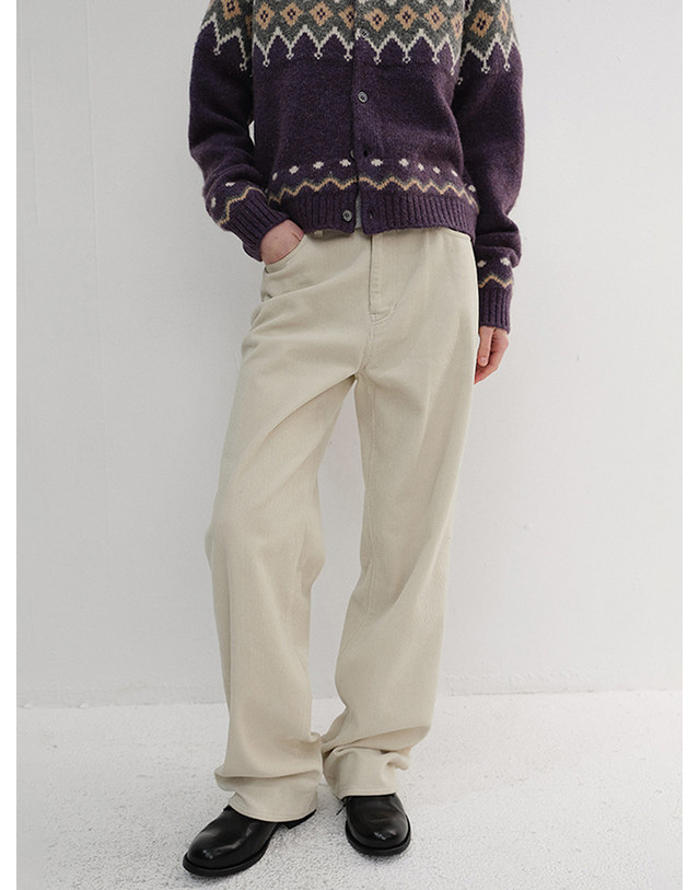 던스트 CORDUROY JEANS CREAM_UDPA6D222CR 아이보리 착용컷
