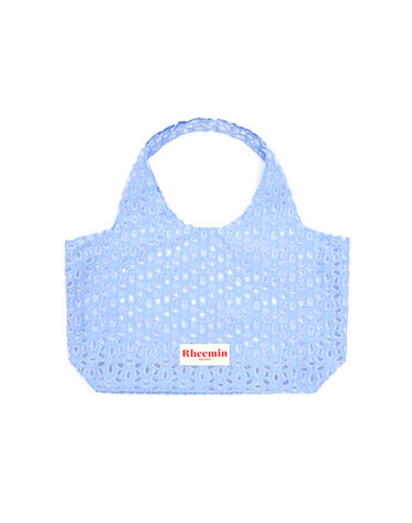 Flower jacquard shopper - SKY BLUE