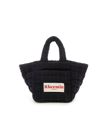 canvas STITCH NUGGET TOTE - BLACK + WHITE