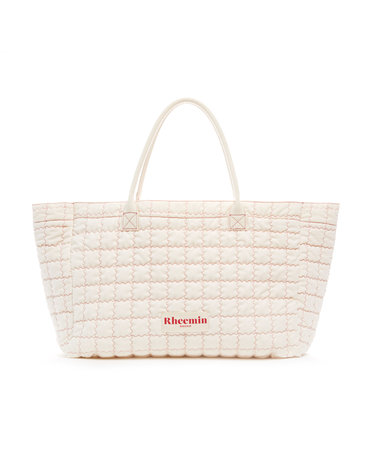canvas STITCH NUGGET BIG SHOPPER - CREAM+RED