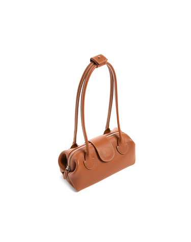 DUBU leather SHOULDER TOTE S - CAMEL