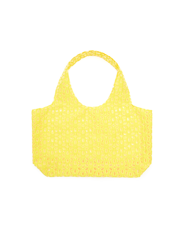 리민 Flower jacquard shopper - YELLOW 착용컷