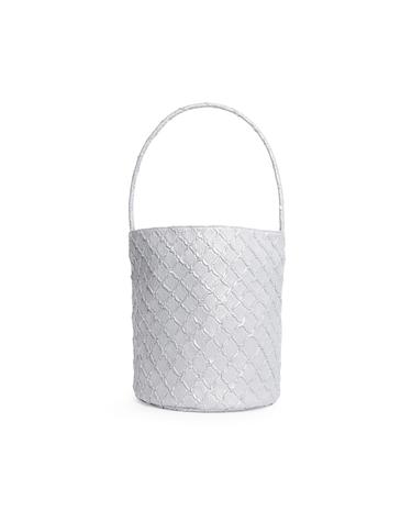 Orien Handle Bucket (Vegan Leather Edition) - SILVER Large