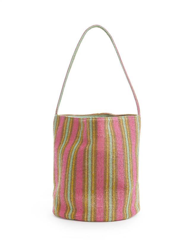 리민 ORIEN RATTAN STRIPE - PINK+MINT Stripe (LARGE) 착용컷
