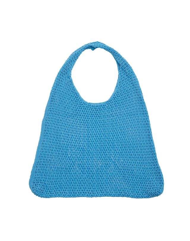 리민 SUMMER LOGO NET BAG - CLEAR BLUE 착용컷