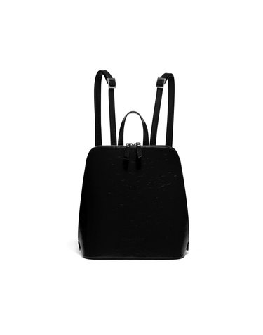 리민 TURTLE LEATHER BACKPACK - BLACK