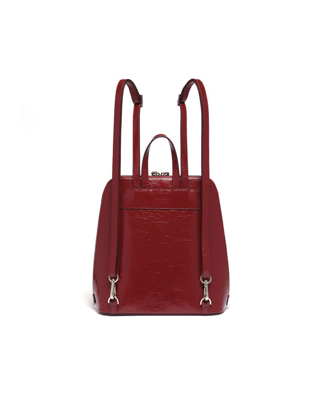 리민 TURTLE LEATHER BACKPACK - BURGUNDY 착용컷