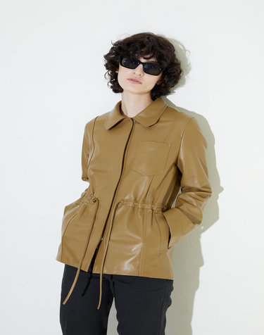 Napa Lam Leather Jacket - Yellow Green(교환 및 환불 불가)
