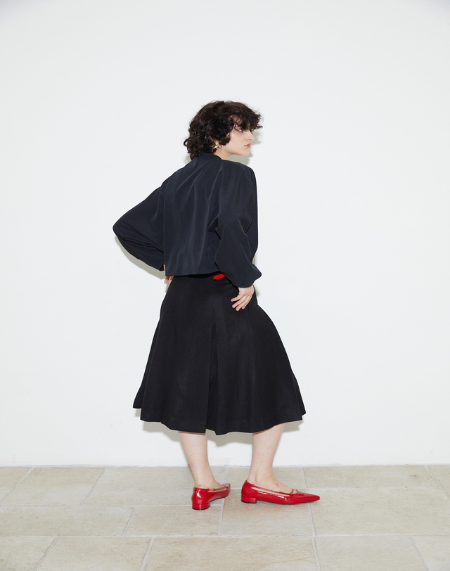 온센느 Wool Cash Long Skirts - black 착용컷