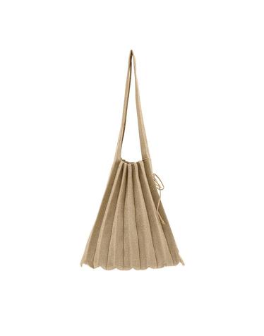 Lucky Pleats Knit M Starry Hazelnut